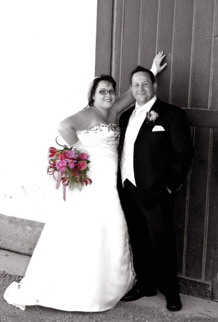Sandra und Bäda an ihrem Hochzeitstag.